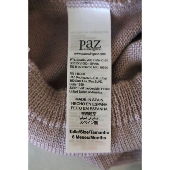 Paz Rodriguez 016-110052 Baby Girl Sz 6M Mist Pink Wool-Knit Footie Leggings - Picture 6 of 7